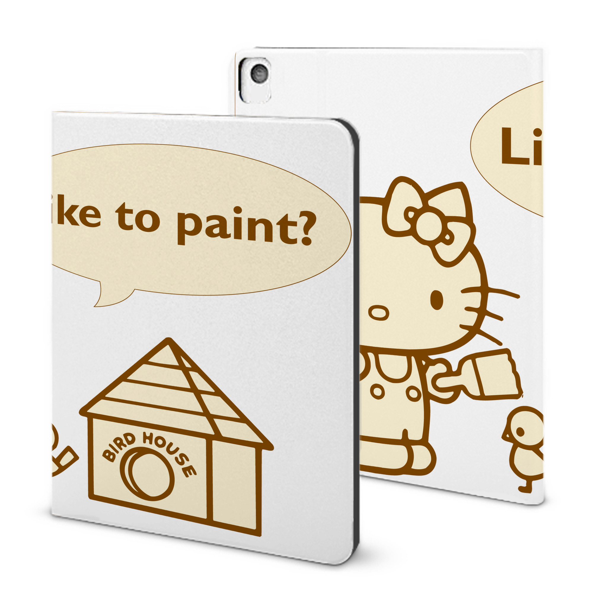 （画像用） Hello Kitty ハローキティ IPadケース ペンホルダー付き ブックスタイルデザイン